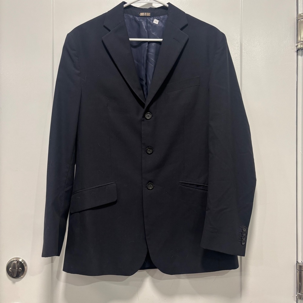 Banana Republic Mens 38R Blazer Navy Blue Wool Cotton Blend 3 Button Sport Coat